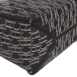 Pre Owned Carolina Herrera Dark Brown Monogram Coated Canvas and Leather Shopper Tote