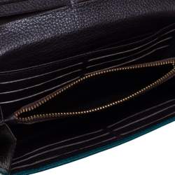 Pre Owned Carolina Herrera Green Embossed Leather Continental Wallet