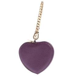Pre Owned Carolina Herrera Purple Leather Coin Purse