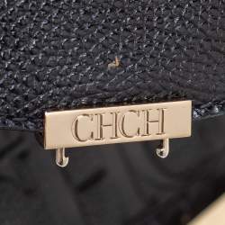 Pre Owned Carolina Herrera Black Leather Minuetto Top Handle Bag