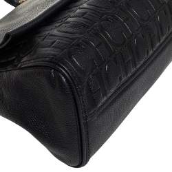 Pre Owned Carolina Herrera Black Leather Minuetto Top Handle Bag