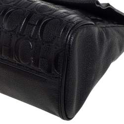 Pre Owned Carolina Herrera Black Leather Minuetto Top Handle Bag