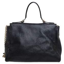 Pre Owned Carolina Herrera Black Leather Minuetto Top Handle Bag
