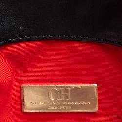 Pre Owned Carolina Herrera Black Quilted Leather Flap Crossbody Bag