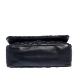 Pre Owned Carolina Herrera Black Quilted Leather Flap Crossbody Bag