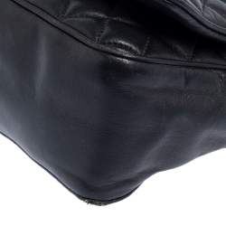 Pre Owned Carolina Herrera Black Quilted Leather Flap Crossbody Bag