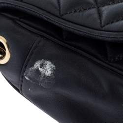Pre Owned Carolina Herrera Black Quilted Leather Flap Crossbody Bag