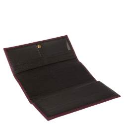 Pre Owned Carolina Herrera Burgundy Leather Flap Continental Wallet