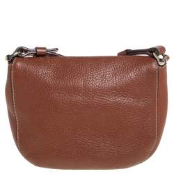 Pre Owned Carolina Herrera Brown Leather Flap Crossbody Bag