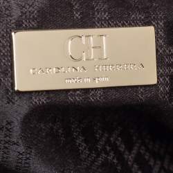 Pre Owned Carolina Herrera Purple Leather Large Matteo Tote