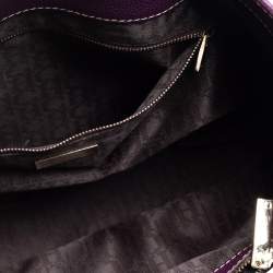 Pre Owned Carolina Herrera Purple Leather Large Matteo Tote