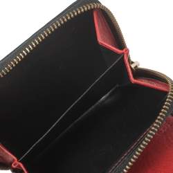 Pre Owned Carolina Herrera Black Monogram Leather Compact Wallet