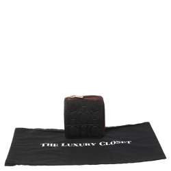 Pre Owned Carolina Herrera Black Monogram Leather Compact Wallet