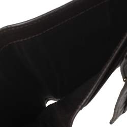 Pre Owned Carolina Herrera Brown Monogram Leather Trifold Wallet