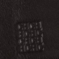 Pre Owned Carolina Herrera Brown Monogram Leather Trifold Wallet