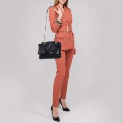 Pre Owned Carolina Herrera Black Leather Audrey Shoulder Bag