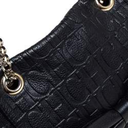 Pre Owned Carolina Herrera Black Leather Audrey Shoulder Bag