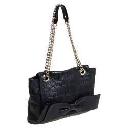 Pre Owned Carolina Herrera Black Leather Audrey Shoulder Bag