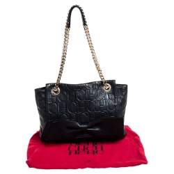 Pre Owned Carolina Herrera Black Leather Audrey Shoulder Bag