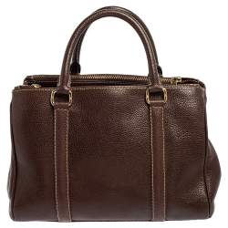 Pre Owned Carolina Herrera Dark Brown Leather Matteo Tote