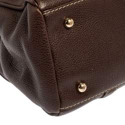 Pre Owned Carolina Herrera Dark Brown Leather Matteo Tote