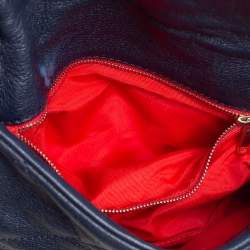 Pre Owned Carolina Herrera Blue Quilted Leather Flap Chain Shoulder Bag