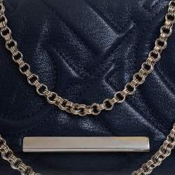 Pre Owned Carolina Herrera Blue Quilted Leather Flap Chain Shoulder Bag