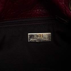 Pre Owned Carolina Herrera Burgundy Monogram Leather Audrey Shoulder Bag