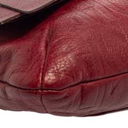 Pre Owned Carolina Herrera Burgundy Monogram Leather Audrey Shoulder Bag