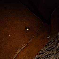 Pre Owned Carolina Herrera Brown Monogram Leather Large Andy Boston Bag