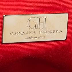 Pre Owned Carolina Herrera Black Grained Leather Matteo Tote