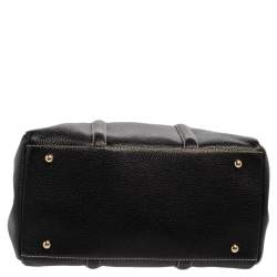 Pre Owned Carolina Herrera Black Grained Leather Matteo Tote