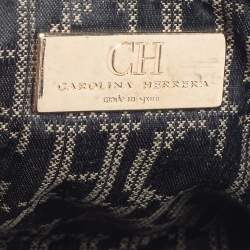 Pre Owned Carolina Herrera Blue Quilted Leather Chain Crossbody Bag