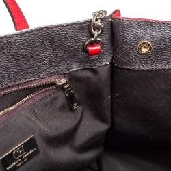 Pre Owned Carolina Herrera Multicolor Coated Canvas and Leather Front Pocket Tote