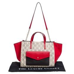Pre Owned Carolina Herrera Multicolor Coated Canvas and Leather Front Pocket Tote