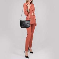 Pre Owned  Carolina Herrera Black Leather New Baltazar Flap Shoulder Bag 