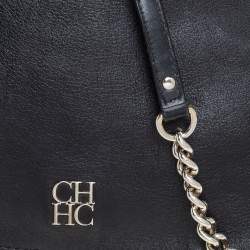 Pre Owned  Carolina Herrera Black Leather New Baltazar Flap Shoulder Bag 