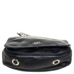 Pre Owned  Carolina Herrera Black Leather New Baltazar Flap Shoulder Bag 