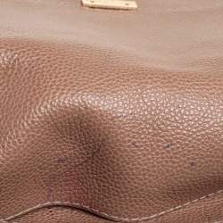 Pre Owned Carolina Herrera Beige Leather Minuetto Top Handle Bag