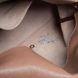 Pre Owned Carolina Herrera Beige Leather Minuetto Top Handle Bag