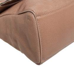 Pre Owned Carolina Herrera Beige Leather Minuetto Top Handle Bag