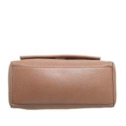 Pre Owned Carolina Herrera Beige Leather Minuetto Top Handle Bag