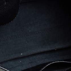 Pre Owned Carolina Herrera Black Monogram Embossed Leather Minuetto Top Handle Bag