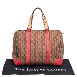 Pre Owned Carolina Herrera Multicolor Signature Canvas and Leather Andy Boston Bag