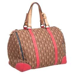 Pre Owned Carolina Herrera Multicolor Signature Canvas and Leather Andy Boston Bag