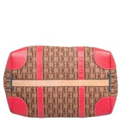 Pre Owned Carolina Herrera Multicolor Signature Canvas and Leather Andy Boston Bag