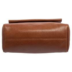 Pre Owned Carolina Herrera Brown Leather Minuetto Top Handle Bag