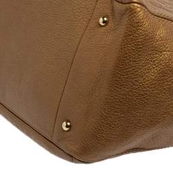 Pre Owned Carolina Herrera Metallic Gold Embossed Monogram Leather Audrey Tote 