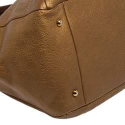 Pre Owned Carolina Herrera Metallic Gold Embossed Monogram Leather Audrey Tote 