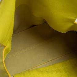 Pre Owned Carolina Herrera Neon Yellow Leather Tempo Collection Adagio Tote